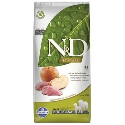 N&D Prime Adult Medium & Maxi Boar & Apple 12 kg
