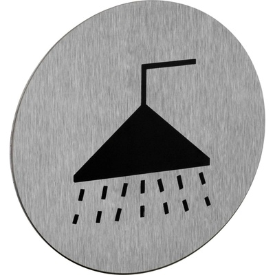 Walteco Symbol "Koupelna", průměr 75mm, nerez, samolepka , 20874