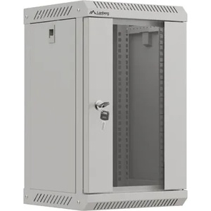 Lanberg Комуникационен шкаф, Lanberg rack cabinet 10" wall-mount 9U/300x300 (flat pack) with glass door grey (WF11-3309-10S) - megamag