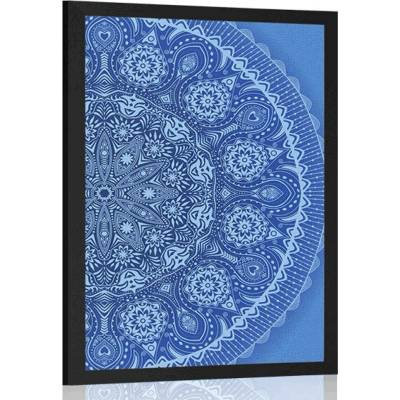 Plakát okrasná Mandala s krajkou v modré barvě - 60x90 no frame
