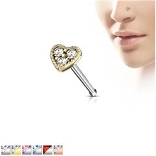 Piercingate piercing do nosu srdíčko PNO00252 červená