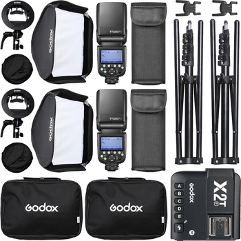 Godox Outdoor set Fujifilm ( 2x blesk TT685II, 2x softbox 60 x 60, 1x odpalovač, 2x statív )