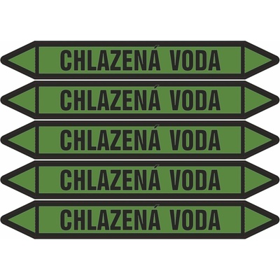 Grafiko | Chlazená voda - Materiál Samolepící PVC folie, Rozměr aršík 5ks šipka 400x52mm