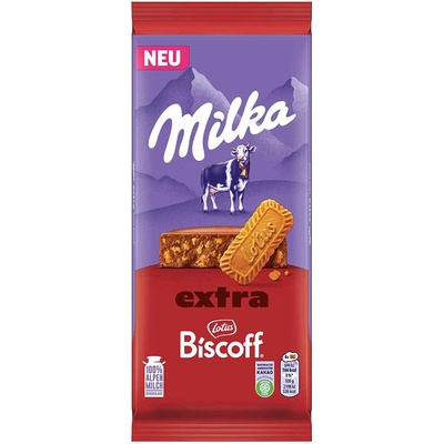 Milka Mléčná čokoláda Extra biscoff 190 g
