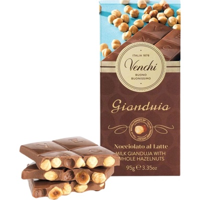 Venchi Mléčná Gianduia s lískovými oříšky Piemonte (Nocciolata Gianduia Latte) 95 g