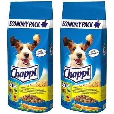 CHAPPI MIX s hovězím masem drůbeží a zeleninou a s drůbeží a zeleninou 2 x 13,5 kg