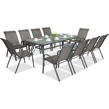 Garden Point Метални градински мебели Modena за 10 души с голяма маса Garden Point, сиви (GAP386-10)