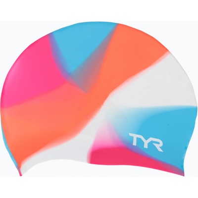 TYR Детска шапка за плуване TYR Tiedye Silicone Multicolour Jr pink/blue/orange