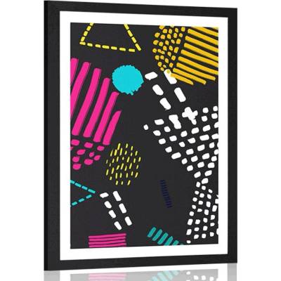 Plakát s paspartou moderní Memphis vzor - 40x60 white