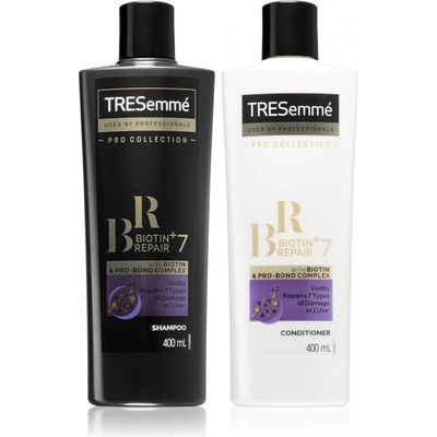 TRESemmé Biotin + Repair 7 obnovujúci šampón pre poškodené vlasy 400 ml + obnovujúci kondicionér pre poškodené vlasy 400 ml darčeková sada