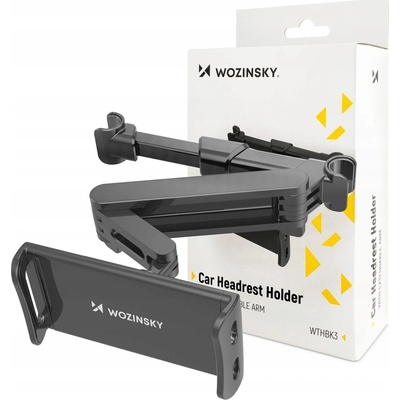 AppleMix Držák do auta WOZINSKY pro Apple iPhone / iPad - pohyblivé rameno - na opěrku hlavy - černý – Zboží Živě