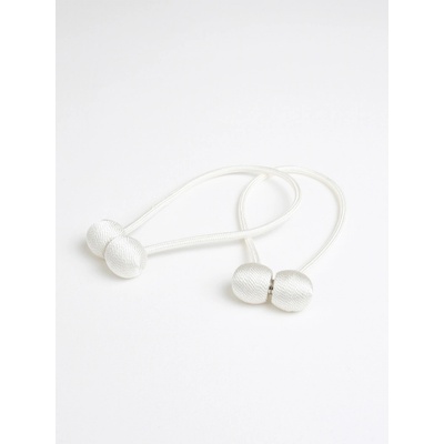 MKLuzkoviny.cz Magnetická spona na závěsy Daniela (2ks) - bílá