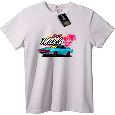 NOONEBRAND Тениска Ретро Мускулест Автомобил 1969 - 7XL, Black
