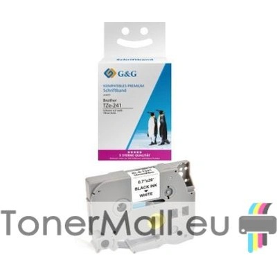 Съвместима лента Black on White Brother TZ-241, 18mm x 8m