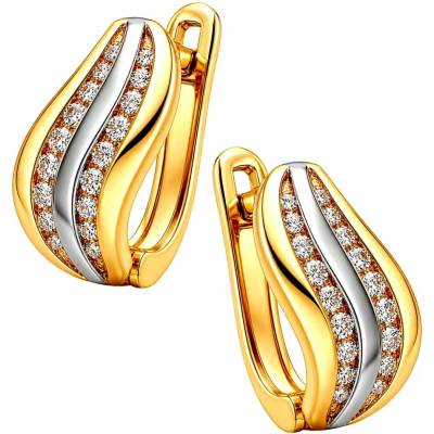 Zlaton Náušnice žluté zlato s kamenem visací 1.2cm 2.65g N11092500828