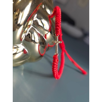 Мъжка плетена гривна със златен кръст