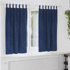 Pure Line Home Кадифени завеси в цвят класическо синьо с текстилни гайки (уши), 2 бр. , 140 x 175 см
