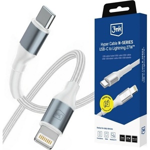 3mk Protection iPhone 14 Plus / 14 Pro Max / 14 Pro 3MK Hyper N-Series кабел за данни Type-C - Lightning, 200 см, БЯЛ (GP-193836)
