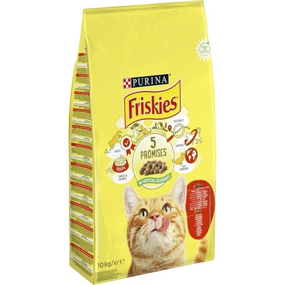 Friskies Adult Cat с говеждо, пиле и зеленчуци - 10кг