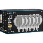 Mexen Vintis 6x LED влакнеста крушка E27, G125, 6W, Топла - 2700K, 510 lm, пушек - L158-E27-0627-70x06 (L158-E27-0627-70x06)