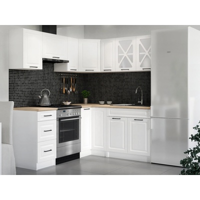 FRONTI Rohová kuchyňská linka ASTRID 190x170cm Bílý mat