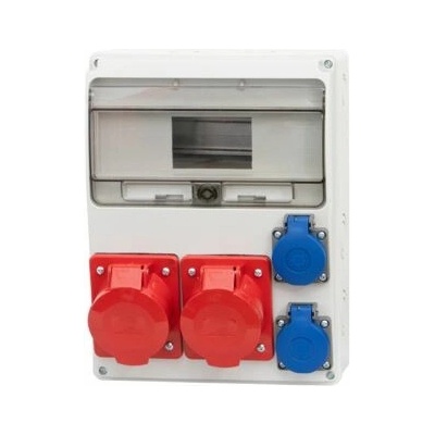 DAMIJA Set 1 - Skříň 11M 16A 5p, 32A 5p, 2x230V s jištiči a chráničem ZS_SET1_6KA