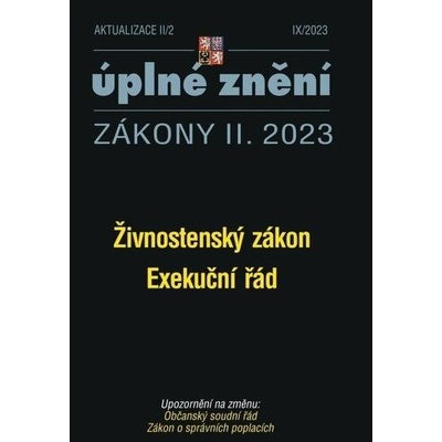 Aktualizace II/2 - Živnostenský zákon, Exekuční řád - Poradce s.r.o.