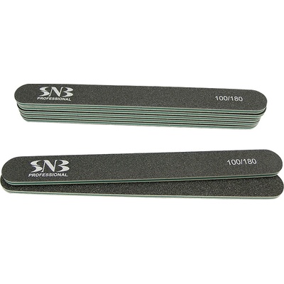 SNB Пила за нокти 100-180, черна, права, fin010 (fin010)