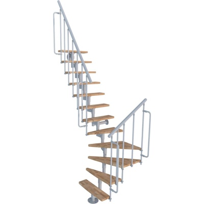Minka STAIRS Lomené modulové schodiště Joker Turn buk/bílá, 304,2 cm