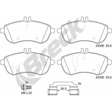 Sada brzdových platničiek kotúčovej brzdy ( na jednu nápravu) BRECK 24306 00 701 00 24306 00 701 00