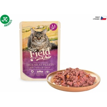 Sam´s Field pre mačky s morčacím mäsom a mrkvou 85 g