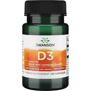 Swanson High Potency Vitamin D3 1000 IU [60 капсули]