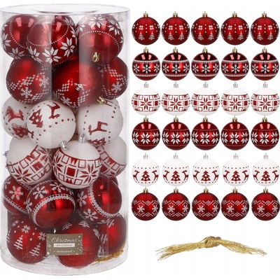 SPRINGOS Vánoční baňky červeno-bílé mix 5cm sada 30ks CA0151-XG – Zboží Mobilmania