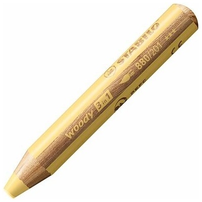 Stabilo Barvička vodovka a voskovka STABILO woody 3 v 1 pastelová žlutá 453117