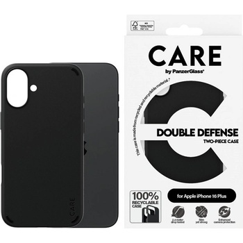 Panzer Калъф CARE - Feature Double Defence, iPhone 16 Plus, черен (5715685003974)