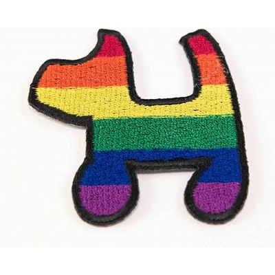 Nažehľovacia záplata - dúhový psík - rozmer 5 cm x 5,5 cm