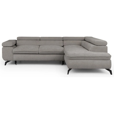 ROPEZ Светлосив шенилов ъглов диван (десен ъгъл L форма) Marbeya - Ropez (Marbeya Narożnik L z f.spania - Prawa OT Misterio 82 ( Davis ) Czarny Mat)