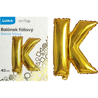 Balónek foliový "K" ZLATÝ