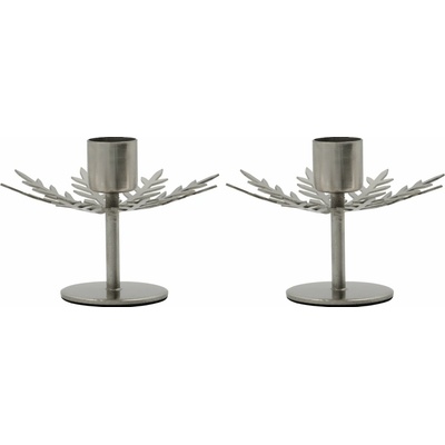 House Doctor Kovový svietnik Snowflake Silver Finish – set 2 ks
