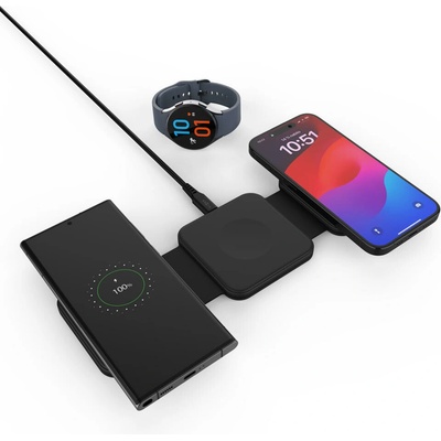 QI skládací nabíječka 3v1 FIXED Flex for Samsung