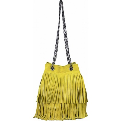 Made In Italy kabelka z brúsenej kože 429 žltá