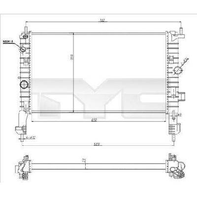 Chladič, chlazení motoru TYC 725-0048-R 7250048R