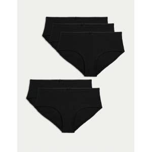 Marks & Spencer Къси панталони с ниска кройка от памук и ликра®, 5 бр. опаковка Marks & Spencer черни Marks & Spencer | Cheren | ЖЕНИ | 8