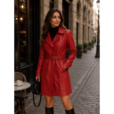 Max Original Leather Dámsky kožený kabát LINA Čierna