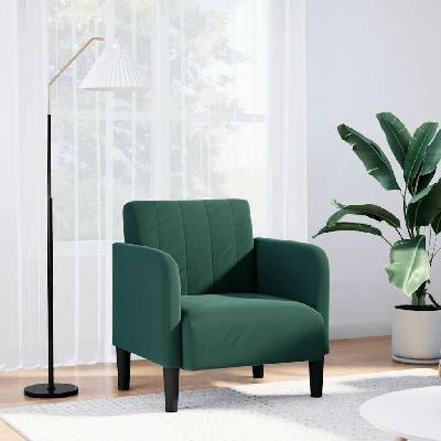 vidaXL 4100580 Rozkládací s područkami tmavě zelená 54 cm samet