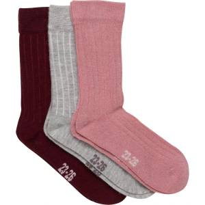 Minymo Детски спортни чорапи Minymo Kid's Wool Socks Rib 3-Pack Sports socks - Burnished Lilac - размер 15-18 (EU) (207-0521-0411)
