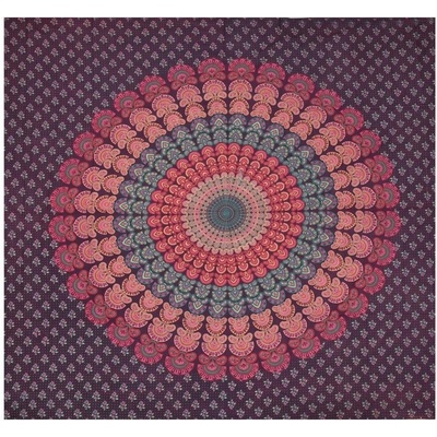 Sanu Babu Přehoz přes postel, "Barmeri round", mandala, 202x230cm (8L)