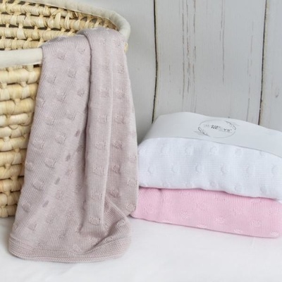 Baby Nellys detská pletená deka béžová