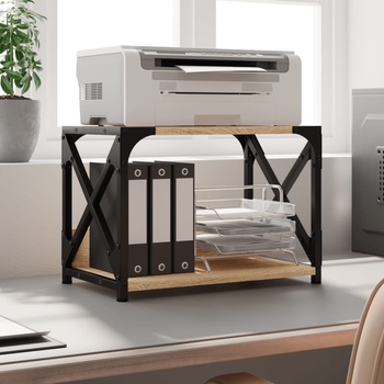 vidaXL Стойка принтер 2 нива сонома дъб 44x26x31, 5 см инженерно дърво (833981)