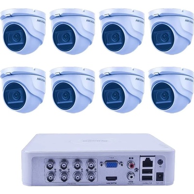 HIKVISION Pro Комплект 8 Камери 5MP Аудио 30m IR 8CH DVR 20A PSU (ZK82130W)